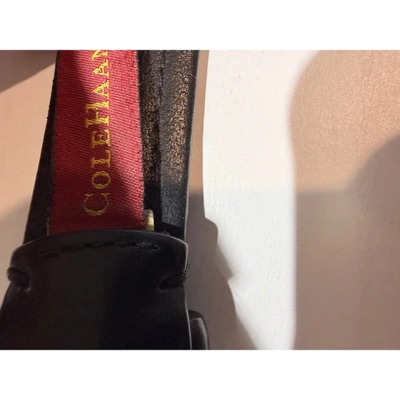 Cole Haan Mens Black Leather Belt – Size 42 Silver Buckle‎ Classic - Picture 4 of 7